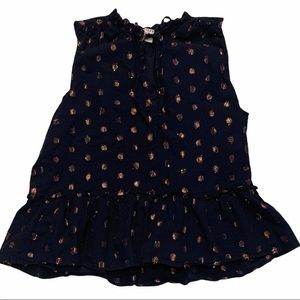 J.CREW Sleeveless Ruffled Lined Top Size XS